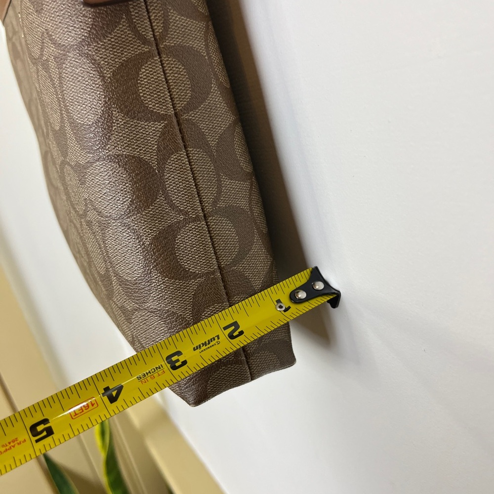 Coach Signature File Crossbody F58297 Brown Tan Logo Leather Trim Messenger Bag - Picture 7 of 16